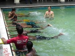 Royal Life instructors with BSF trainers during a clinic in Dhaka, 2006